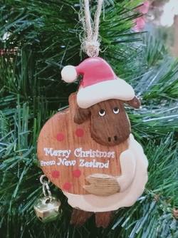 Sheep Wooden  holding Bauble
