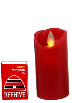 Light-up Moving Wick Candle - Red - Mini 50mm
