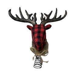 Red Tartan Deer Tree Topper