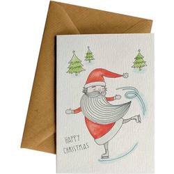 Skating Santa Card