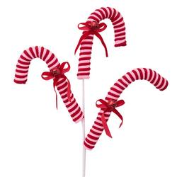 Red & White Candy Cane Pick