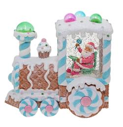 Gingerbread Candy Train Water Globe