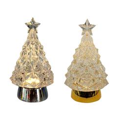 Warm White LED Waterglobe Trees - 2 Assorted