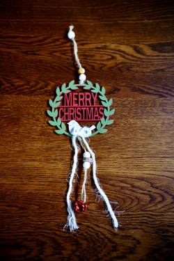 Rustic Wooden Wreath With 'Merry Christmas'