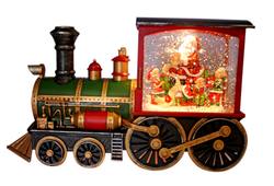 Santa Train Snowglobe with the Elves