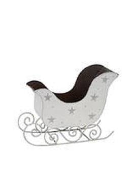 Sleigh  Metal White & Silver