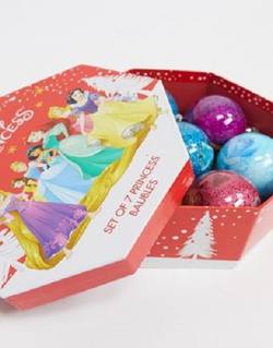 Princess set of 7 Christmas baubles