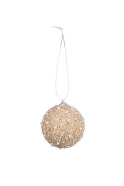 Beaded Champagne Pear Bauble - Small