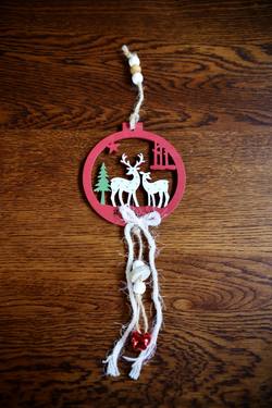 Rustic Wooden Wreath With Deer