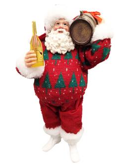Santa with Wine and Barrel