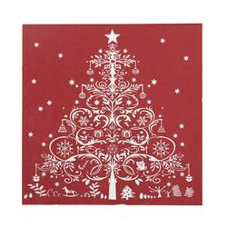 Luncheon Napkins - Red Christmas Tree