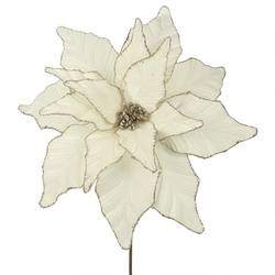 Ivory Poinsettia with Champagne Sparkle Edging