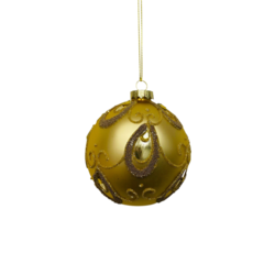 Gold Glass Ball with Gems