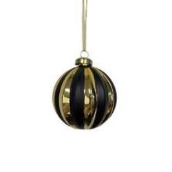 Black and Gold Ridged Glass Ball