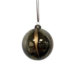 Black and Bronze Swirl Glass Ball