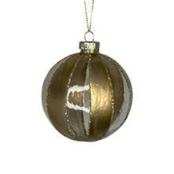 Bronze clear stripe glass ball hanger