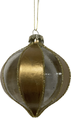 Bronze Clear Stripe Glass Onion Hanger