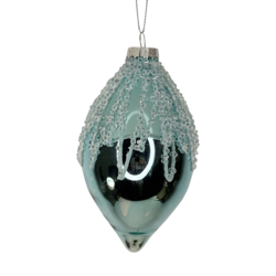Frosted Blue Glass Olive Hanger