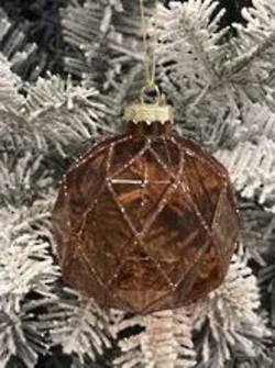 Gold / Copper Glass Diamond Pattern Ball