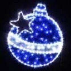 LED Xmas Bauble - Blue/White