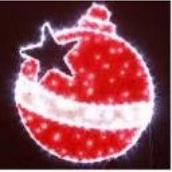 LED Xmas Bauble - Red/White